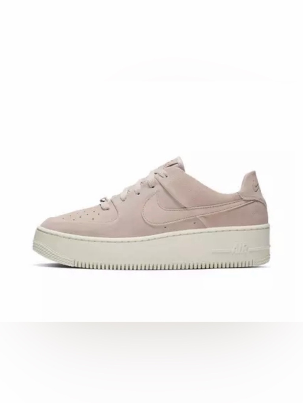 Nike Air Force 1 Low-Top Sneakers in Light Pink Suede